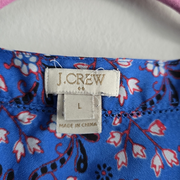 J. Crew Floral Blue Women's Top L - Picture 2 of 7